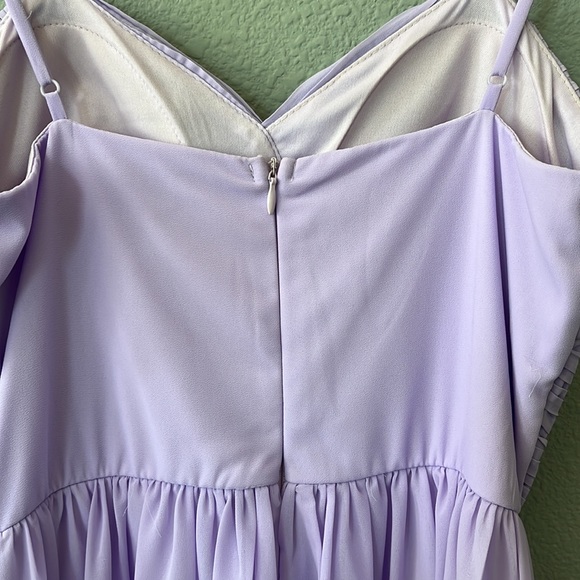 Delia’s size M purple dress, pleated top, lined, built-in bra, adjustabl… - Picture 4 of 10